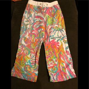Girls Lilly Pulitzer linen beach pants 8-10